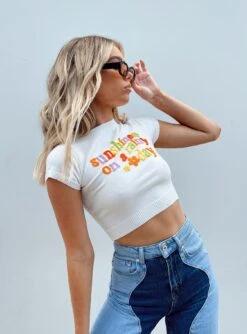 Princess Polly Sunshine On A Rainy Day Knit Top White