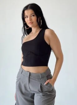 Princess Polly Meranti Top Black