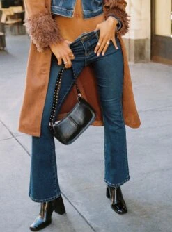 Princess Polly Samner Low Rise Bootcut Jeans Dark Blue