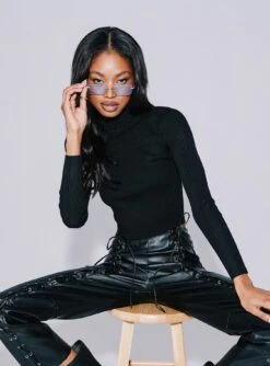 Princess Polly Kobe Long Sleeve Top Black