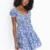 Princess Polly Daniela Mini Dress Blue Floral