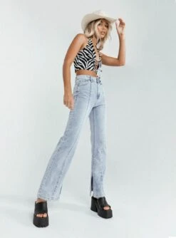 Princess Polly Michael Denim Jeans Blue