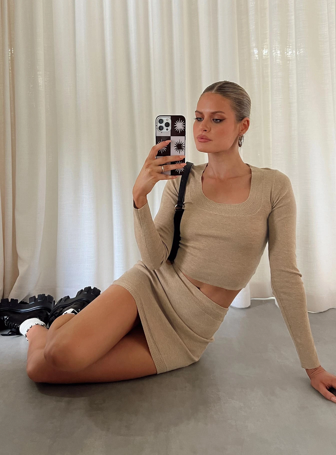 Ena Knit Set Brown 1 Ena Knit Set Brown