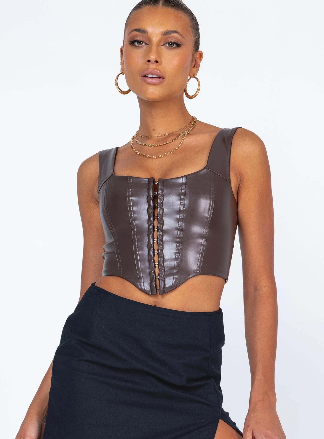 Princess Polly Tatum Top Brown 3 Princess Polly Tatum Top Brown - Image 3