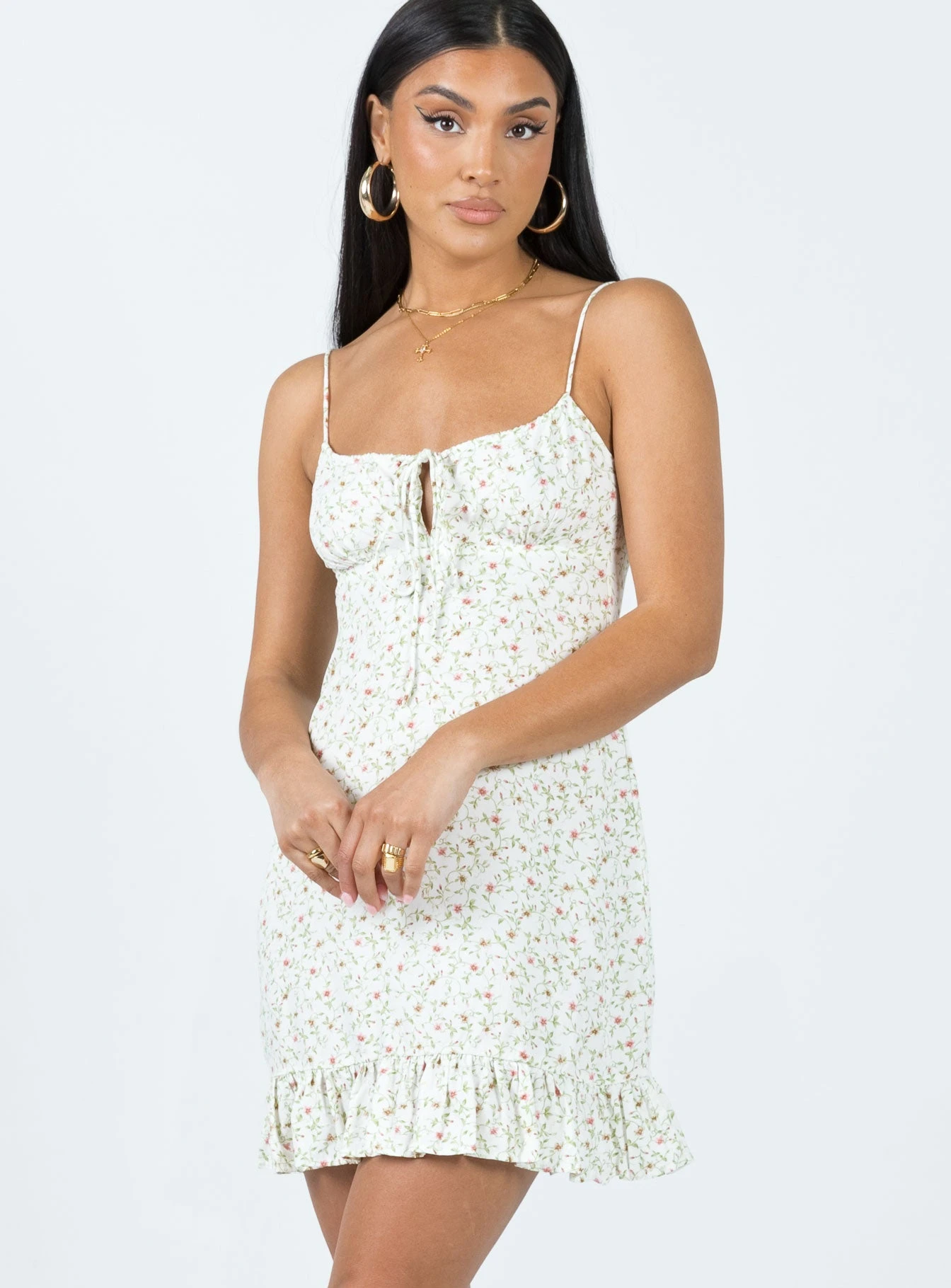 Motel Alaca Dress Pretty Petal Ivory 2 Motel Alaca Dress Pretty Petal Ivory - Image 2