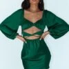 Princess Polly Nakita Long Sleeve Mini Dress Green