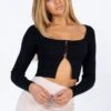 Princess Polly Emani Long Sleeve Top Black