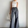 Princess Polly Dream Big Wide Leg Flare Jeans Denim