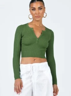 Princess Polly Unwritten Love Top Olive