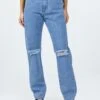 Princess Polly I'm Fine Mom Jeans Mid Wash Denim