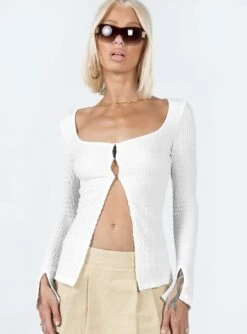 Princess Polly Waylett Long Sleeve Top White