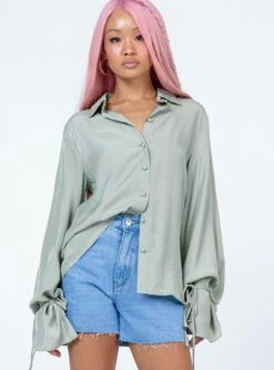 Princess Polly Forbidden Shirt Sage