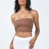 Princess Polly Oscar Strapless Top Brown