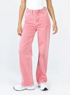 Princess Polly Regina Mom Denim Jean Pink
