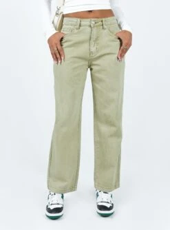 Princess Polly Poseidon Slouch Denim Jean Khaki