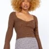 Princess Polly Sherry Long Sleeve Top Brown