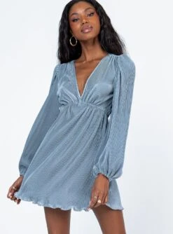 Princess Polly Brody Long Sleeve Mini Dress Blue