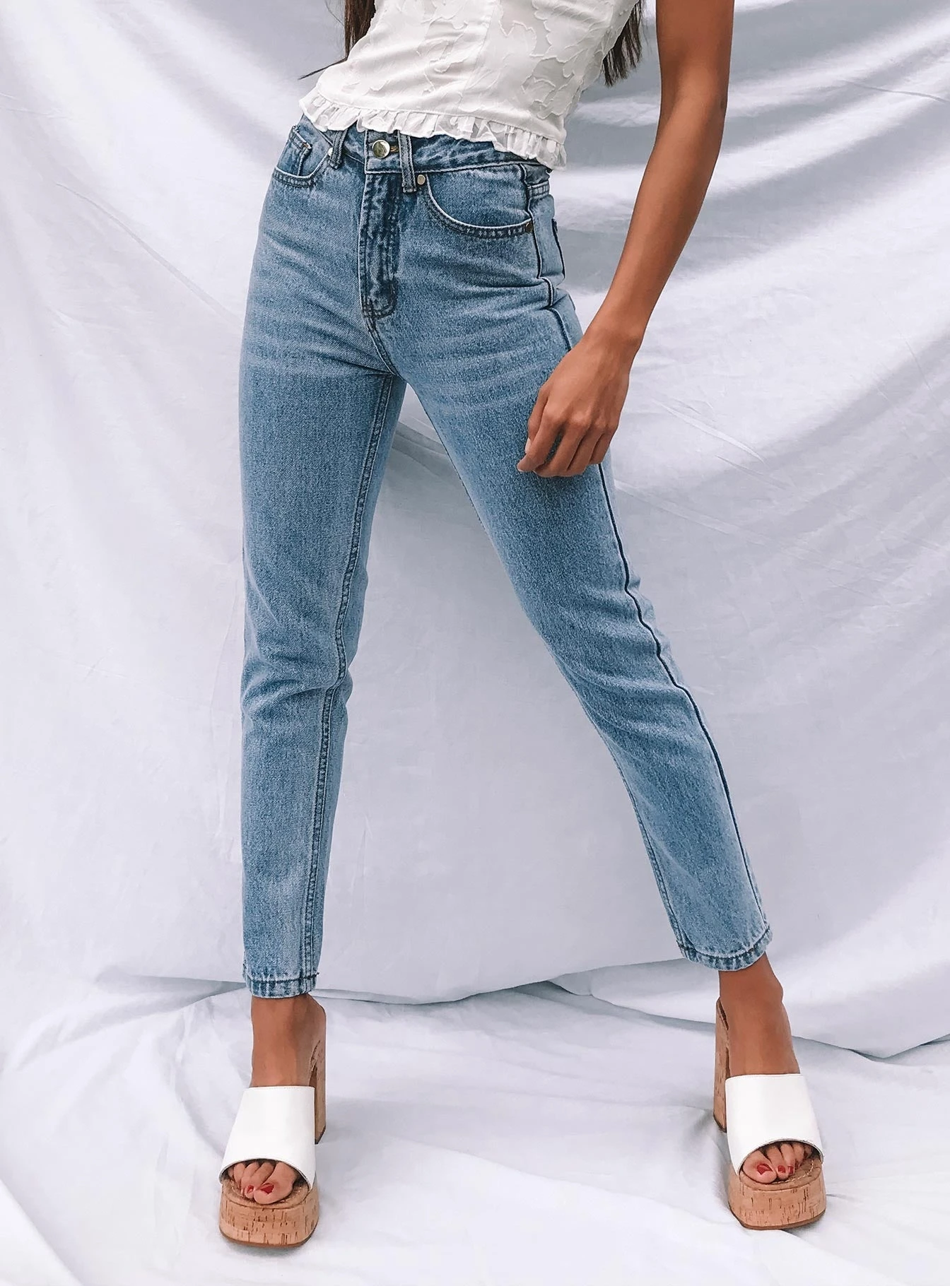 Gemini Mom Jeans Pale Blue 1 Gemini Mom Jeans Pale Blue