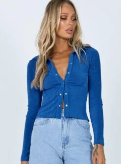 Princess Polly Elody Long Sleeve Top Blue -Princess Polly Sales 1 006e0c79 56ab 4e2b a146 68bd8629888f