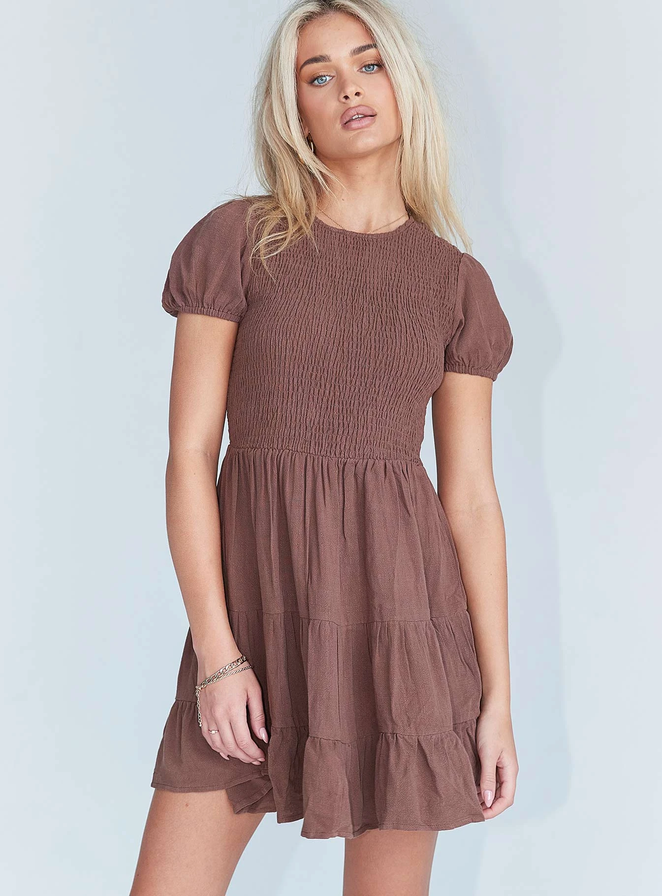 Princess Polly Beachside Mini Dress Brown 1 Princess Polly Beachside Mini Dress Brown