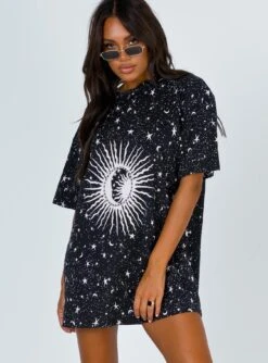 Motel Cosmos Sunny Kiss Dress Black Cosmos