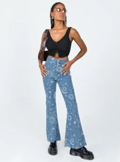 Princess Polly Kirra Flare Denim Jeans 7 Princess Polly Kirra Flare Denim Jeans -Princess Polly Sales 2 modelinfo Jenaya us2 7d6f954b 85a9 434c ba05 a188d1cc46e4