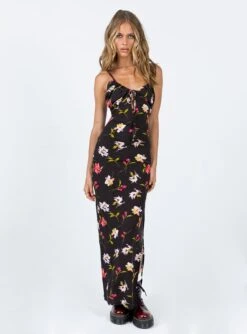 Princess Polly Brailey Maxi Dress Black Multi -Princess Polly Sales 2 modelinfo Kiana us2 c19afae0 ad2e 4fc7 95d3 492c68df3ee1
