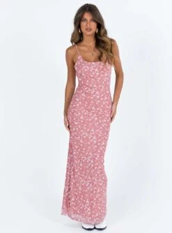 Knox Maxi Dress Pink Floral 9 Knox Maxi Dress Pink Floral -Princess Polly Sales 2 modelinfo elise us2 03a35649 6002 4cfc ab56 5a1e2c1cb47f