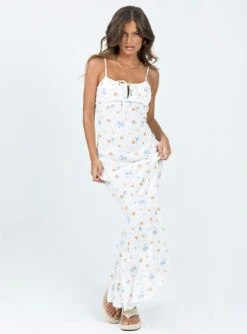 Corith Maxi Dress White / Multi -Princess Polly Sales 2 modelinfo elise us2 d8f0dd60 3df4 4a58 986b 468e27cefbe8