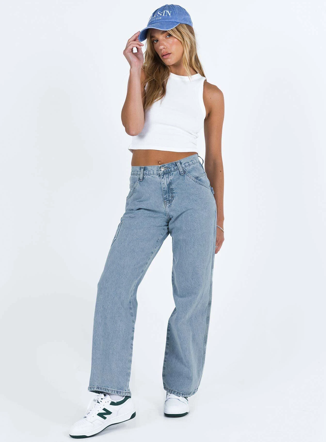 Princess Polly Tami Cargo Jeans Mid Wash Denim 3 Princess Polly Tami Cargo Jeans Mid Wash Denim - Image 3