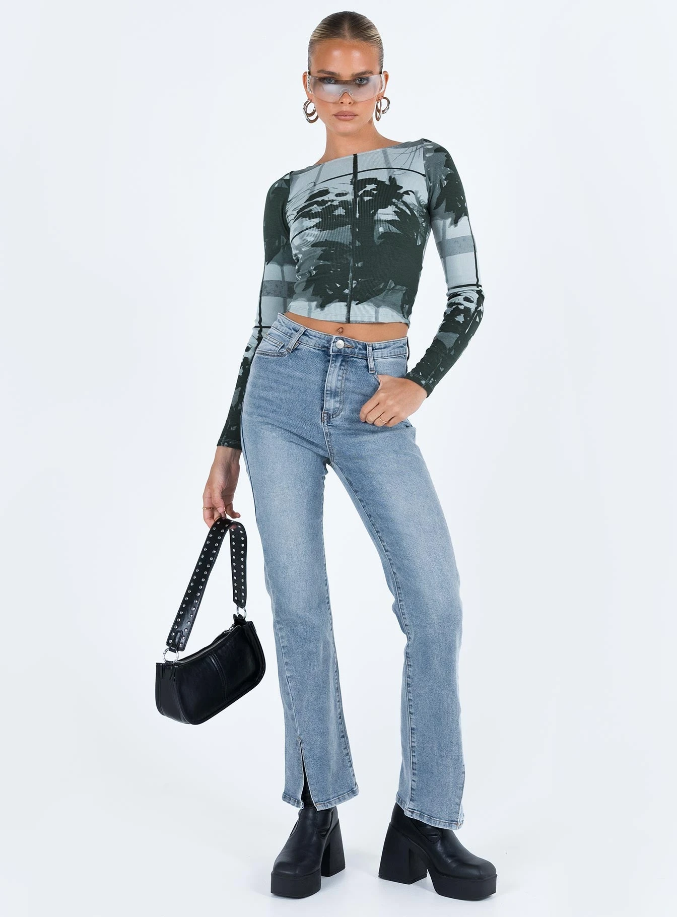 Princess Polly Keels Flare Denim Jeans 4 Princess Polly Keels Flare Denim Jeans - Image 4