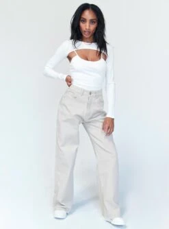 Princess Polly Elianna Jeans Beige -Princess Polly Sales 2 55384506 2e17 4b5a abe0 1590ab0c47a4