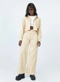 Princess Polly In Check Denim Jeans Beige 8 Princess Polly In Check Denim Jeans Beige -Princess Polly Sales 2 e636c784 8c38 4350 b66c 17ca18aff65e