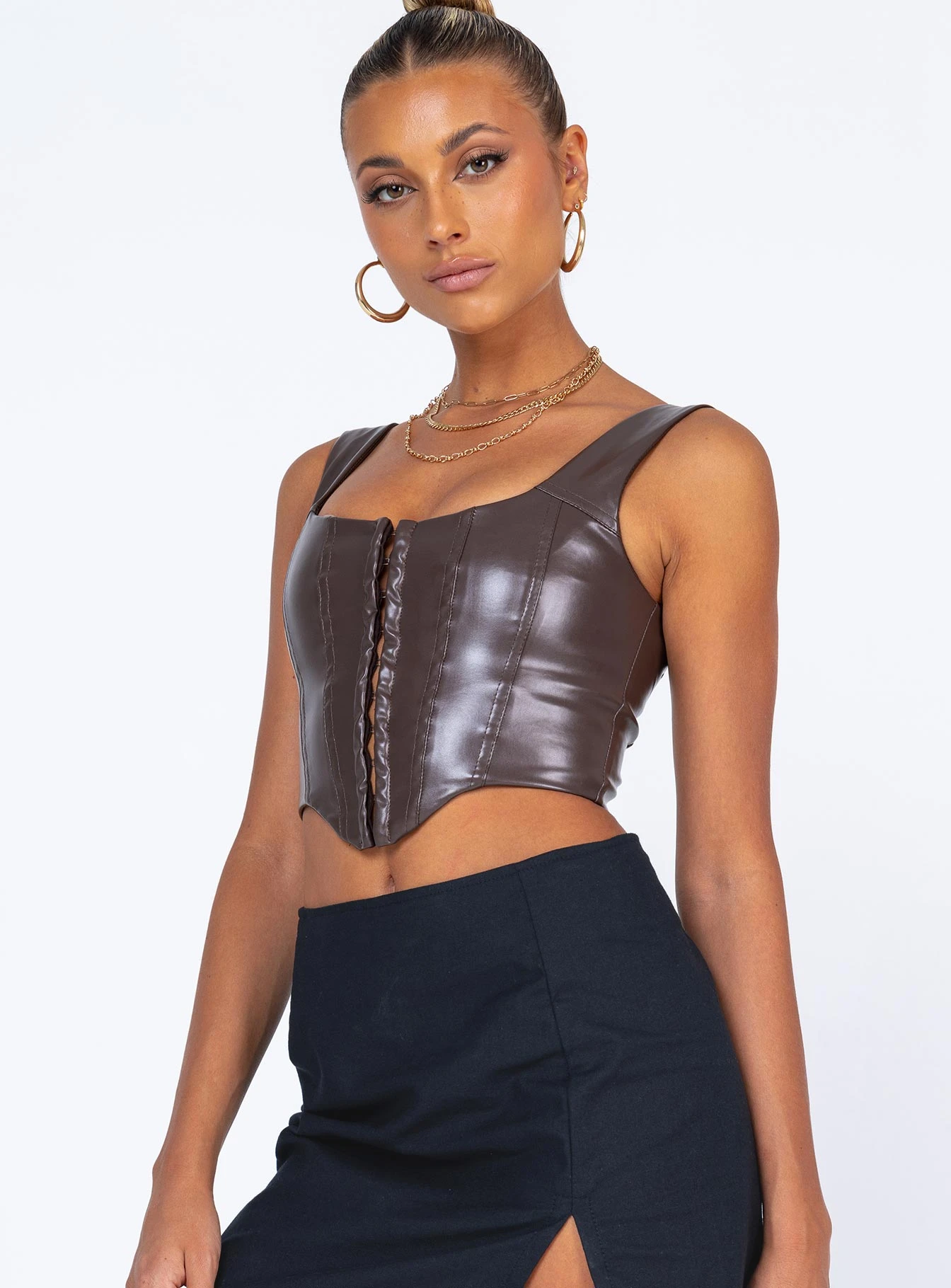 Princess Polly Tatum Top Brown 5 Princess Polly Tatum Top Brown - Image 5