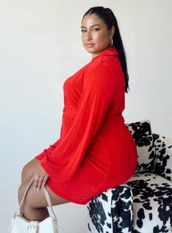 Party Time Mini Dress Red Curve -Princess Polly Sales 3 modelinfo Javi us14 52a54d9b bf59 4164 85b7 dedacc07cc4b