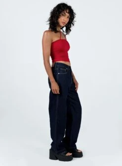 Princess Polly Karana Slouch Jeans Indigo -Princess Polly Sales 3 modelinfo Tamika us2 14d0760d 9eb8 469e 9504 06f607458e7a