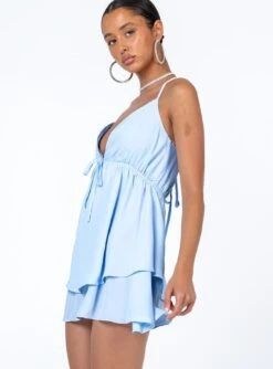 Princess Polly Talking About Love Mini Dress Blue -Princess Polly Sales 3 modelinfo bella us2 67876191 68da 4d81 b7fc 0425f27c5f0d