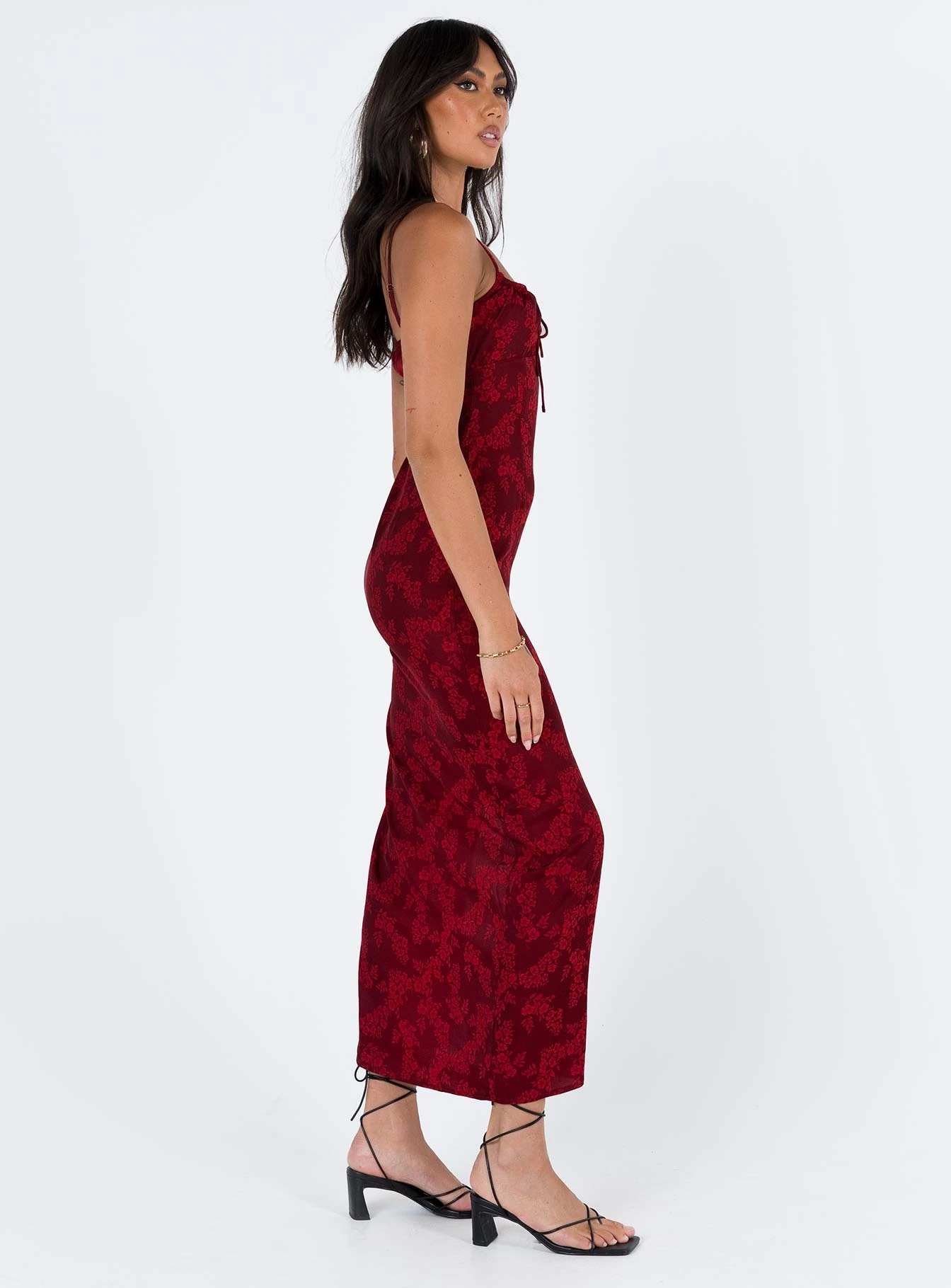 Princess Polly Noda Maxi Dress Burgundy 4 Princess Polly Noda Maxi Dress Burgundy - Image 4