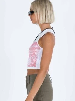 Motel Monlo Top White / Pink -Princess Polly Sales 3 modelinfo kauri us2 2212c3f9 a0e6 4a0e bb15 8f28eee4a0c8