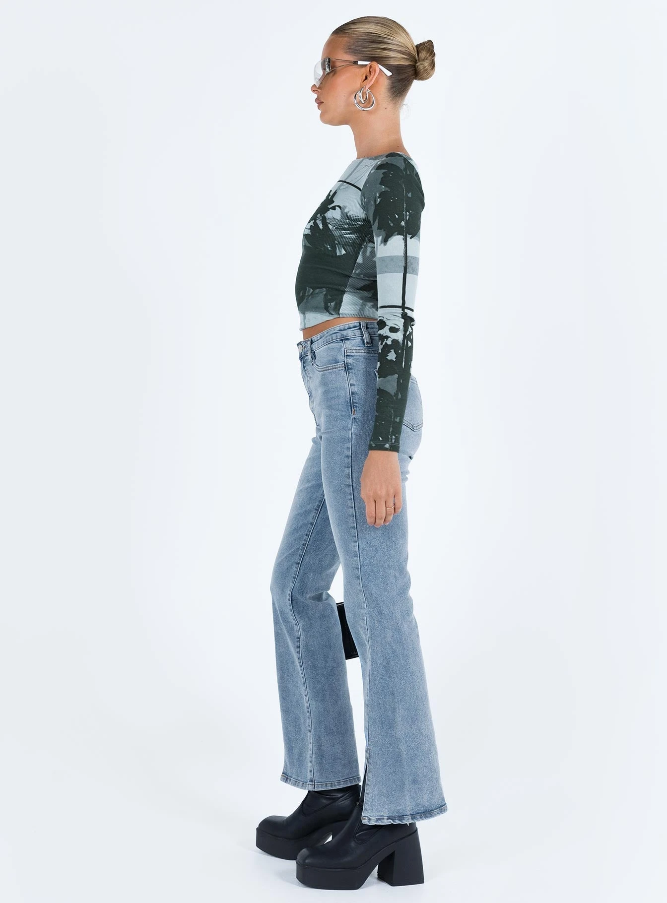 Princess Polly Keels Flare Denim Jeans 5 Princess Polly Keels Flare Denim Jeans - Image 5