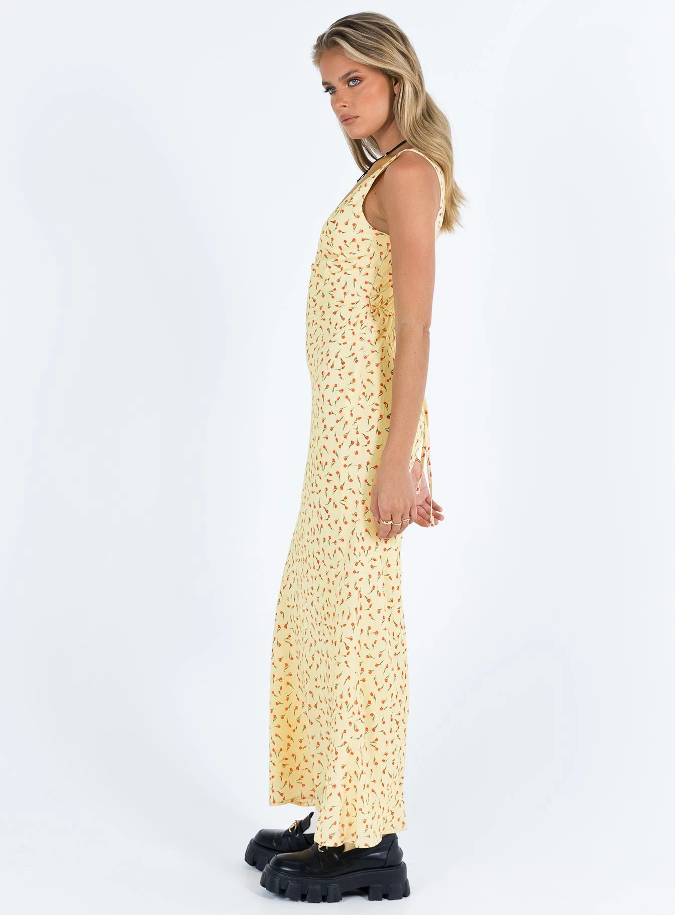 Princess Polly Nellie Maxi Dress Yellow / Red Floral 4 Princess Polly Nellie Maxi Dress Yellow / Red Floral - Image 4