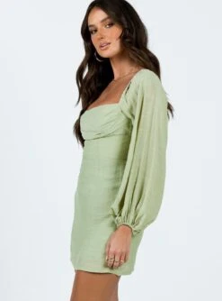 Princess Polly Warra Mini Dress Sage -Princess Polly Sales 3 modelinfo nat us2 a5623464 1317 4a74 b266 52a2841eec1c