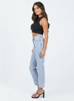 Princess Polly Curzon Mom Jeans Denim -Princess Polly Sales 3 modelinfo nat us2 eef8acab c104 4774 92ed e783a219bcf5