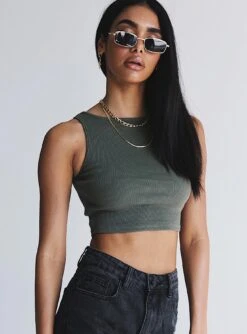 Princess Polly Darlington Crop Top Khaki -Princess Polly Sales 3 0767662e 9de4 4148 b1e3 120115c598a3
