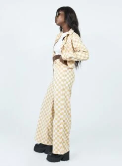 Princess Polly In Check Denim Jeans Beige 9 Princess Polly In Check Denim Jeans Beige -Princess Polly Sales 3 110467f1 99ae 41fd 955d b7f80097c2d3