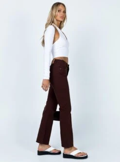 Princess Polly Dark Wash Flare Jeans Brown -Princess Polly Sales 3 23d531b8 31ce 47dd 8cdd 6d42ddaac368