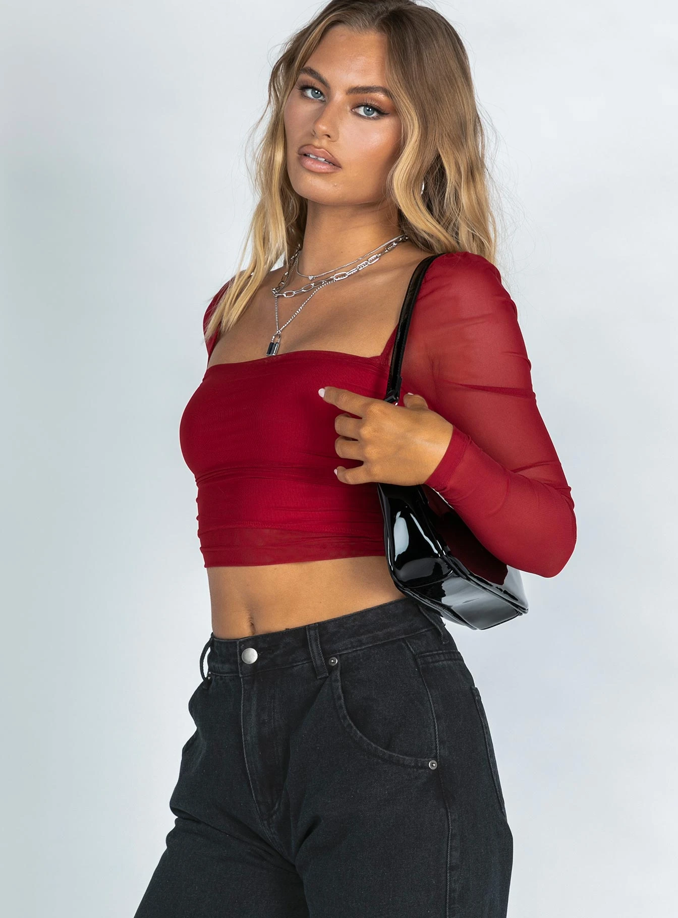 City Lights Long Sleeve Top Red 2 City Lights Long Sleeve Top Red - Image 2