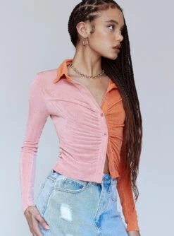 Princess Polly Mediha Long Sleeve Top Pink / Orange -Princess Polly Sales 3 f289f07d bcee 4cdb 9d96 9ae1227e02b1