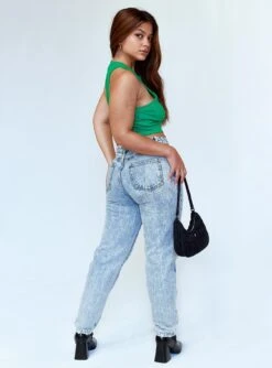 Princess Polly Zaiden Straight Leg Jeans Light Wash Denim -Princess Polly Sales 4 modelinfo Jarline us6 3