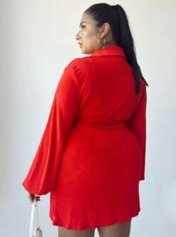 Party Time Mini Dress Red Curve -Princess Polly Sales 4 modelinfo Javi us14 ebc1953a 6d76 4c7f b042 2f821238158c